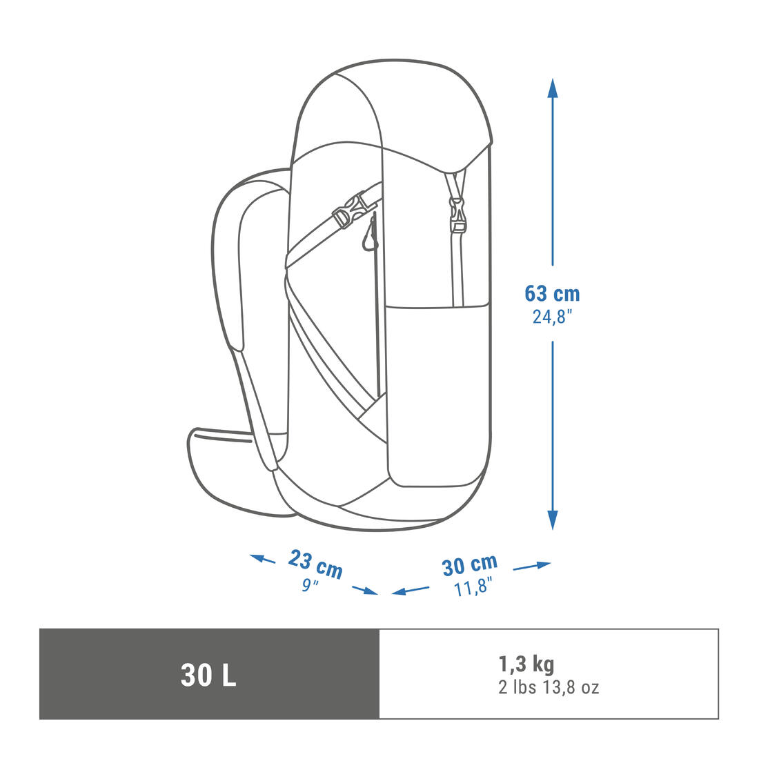 QUECHUA (ケシュア) 登山・ハイキング バックパック・リュック MH500 30 L