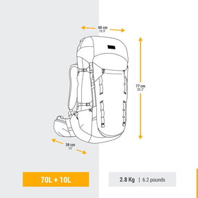 FORCLAZ (フォルクラ) 登山・トレッキング メンズ バックパックSymbium MT900 70+10L