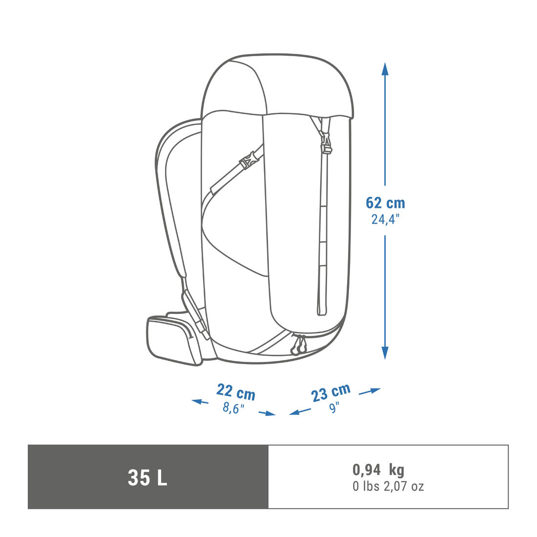 QUECHUA (ケシュア) 登山・ハイキング　バックパック MH100 35L